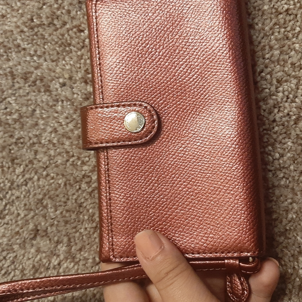 Coach button wristlet wallet
